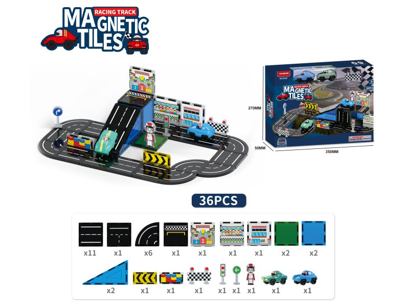 Building Blocks: Racing Road Theme Series: 36 Pieces Of Accessories