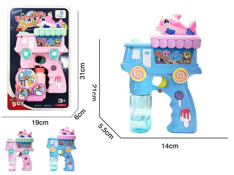 B/O Dolphin Dessert Car Bubble Gun With Light And Music