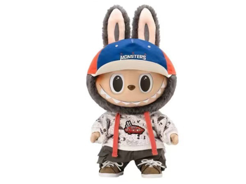 1:1 Outsize Limited Edition 40cm 24D Eyeball Plush Vinyl Face Stuffed Labubu Doll With Card, Clothes, Hat