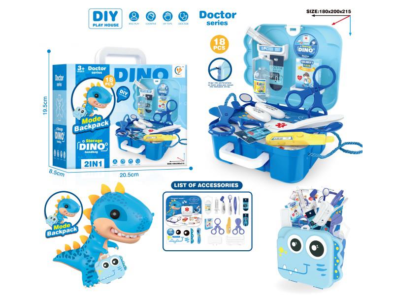 Dinosaur Backpack Doctor House Play Set