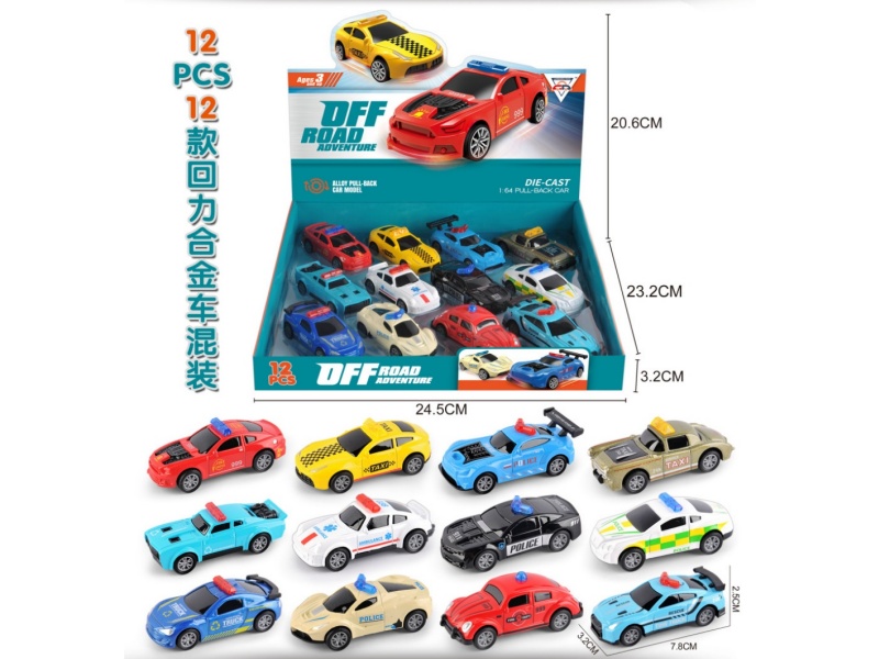 1;64 Pull Back Die-cast Police Car