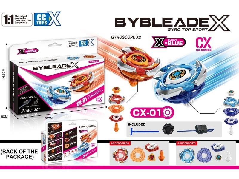 Beybladex Cx-01 Main Character 1:1 Alloy Double Gyroscope + Double Launcher