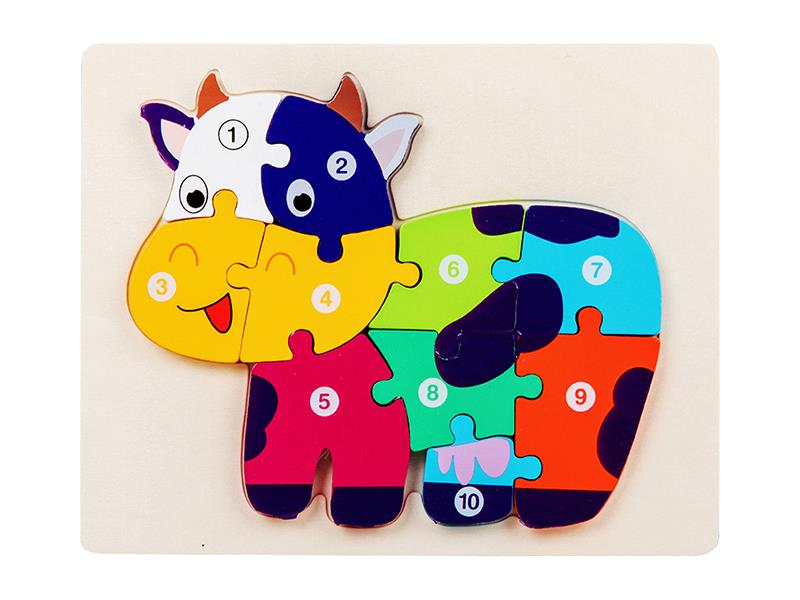 Wooden Calf 3D Puzzle Board