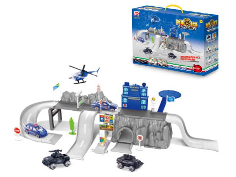 Police Alloy Car Parking Lot Set