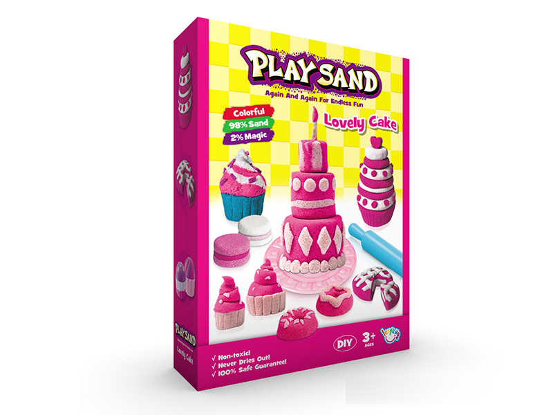 Lovely Cake Space Soil Play Set(500g Sand/2 Colors + 1 Set Of Accessories + Sand Table)