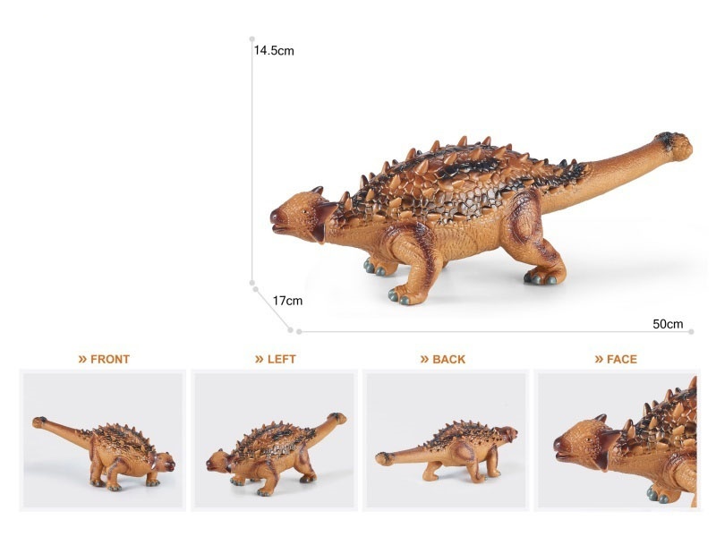 19.5-Inch Painted Thick-Fleshed, Cotton-Rich And Soft Rubber Ankylosaurus