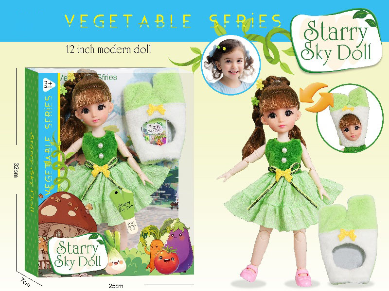 Starry Sky Onion Princess - 2 Pieces With Hairpin - 1 Piece Onion Hat - 1 Piece Wish Card - 12 Inches 30 Cm 11 Joints