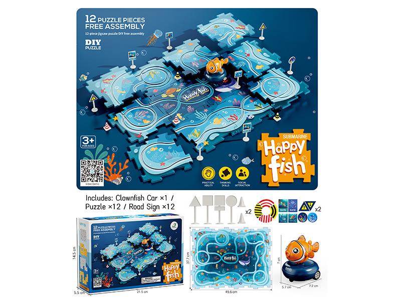 Electric Clownfish Car Puzzle Track Toys