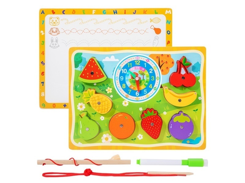 Wooden Fishing Beaded Clock Drawing Board