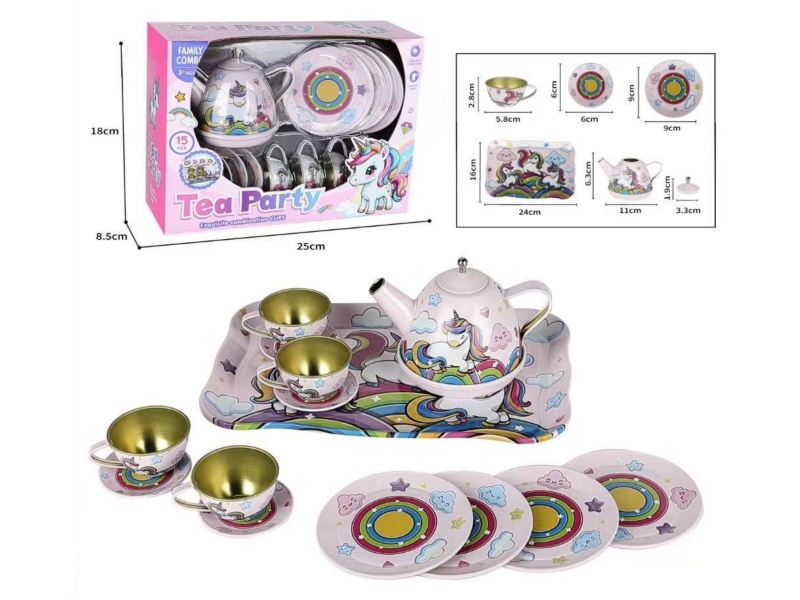 Unicorn Printed Tea Set 15PCS