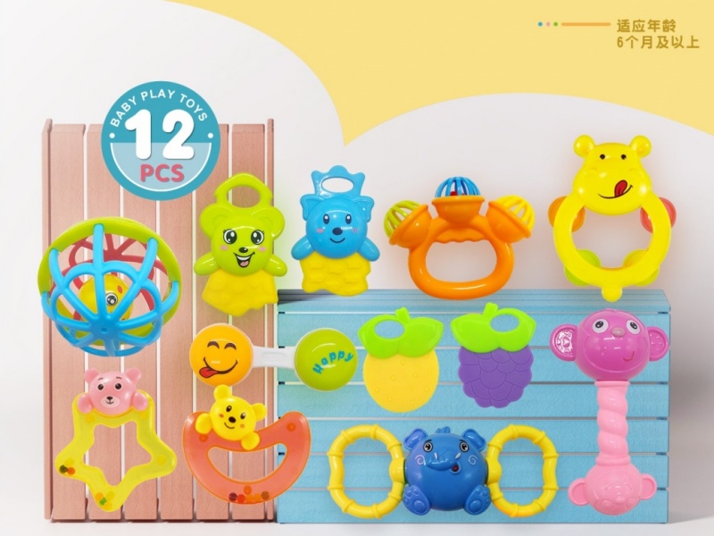 Baby Bell Set 12-Piece Set With Soft Rubber Exercise Ball