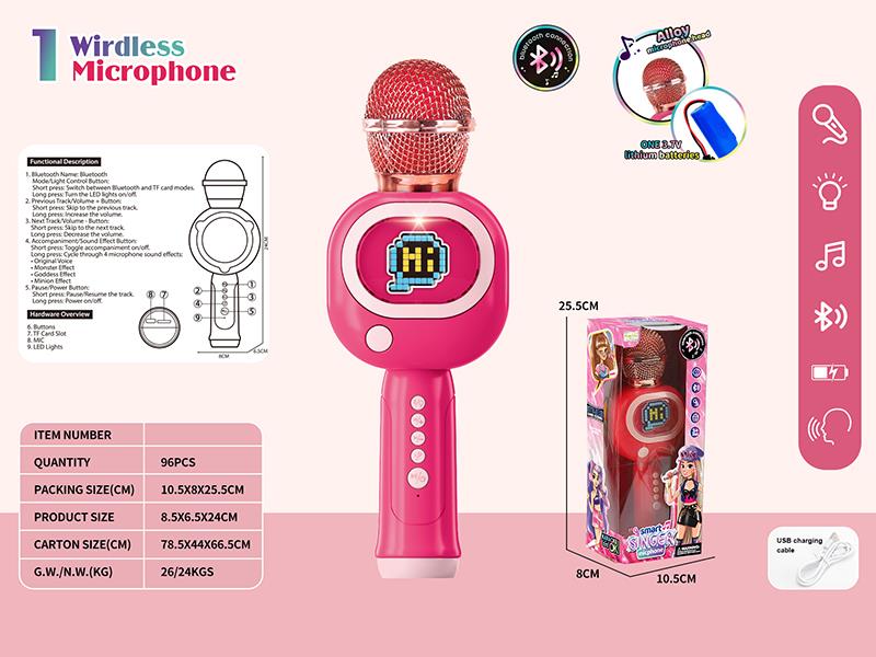 Bluetooth Microphone With Lights, Music