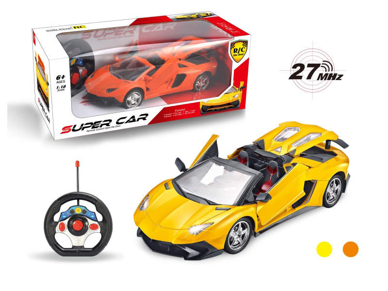 1:18 Lamborghini Convertible Remote Control Car With Three Doors Open (With Small Steering Wheel Remote Control). No Charging