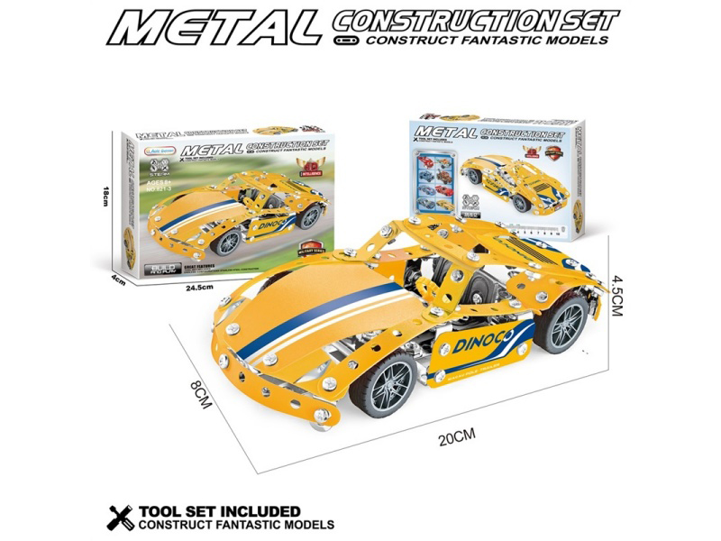 Metal Building Block Racing Car (Blue)