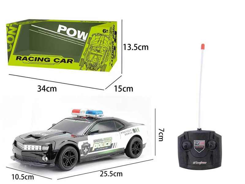 27Mhz 1:16 4-Channel Remote Control Police Car With Lights(Included Batteries)