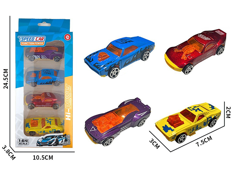 1:64 Slide Alloy Cars 4pcs