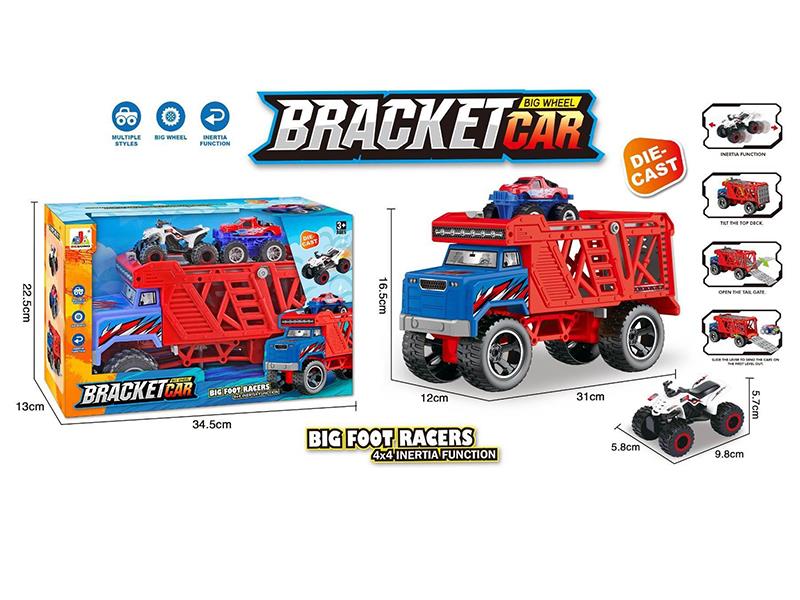 Friction Double-Decker Transport Vehicle(With Slide Alloy Small Cars)