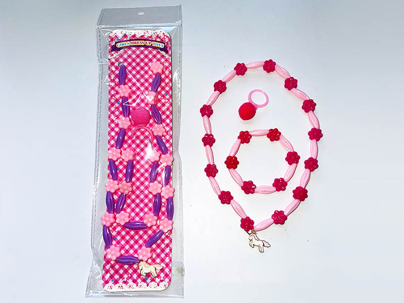 Unicorn Jewelry Set Beaded Necklace + Bracelet + Ring