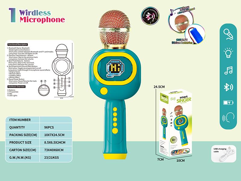 Bluetooth Microphone With Lights, Music