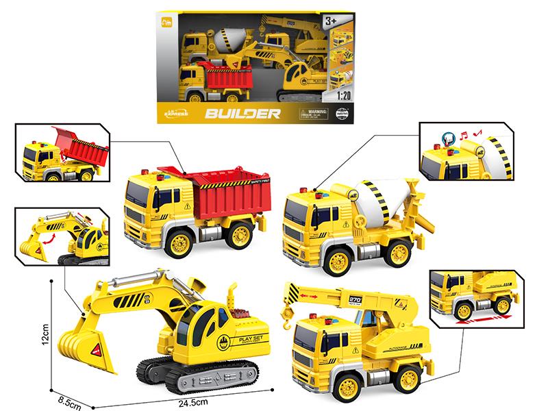 1:20 Friction Engineering Truck Set(Sound & Lights)