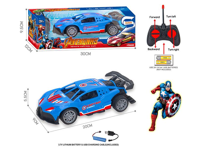 27Mhz 1:18 4-Channel Remote Control Captain America Bugatti Racing Car(Included Batteries)