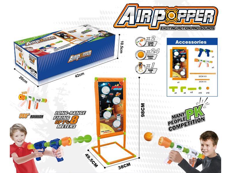 2Pcs Air Popper Gun+Target Set