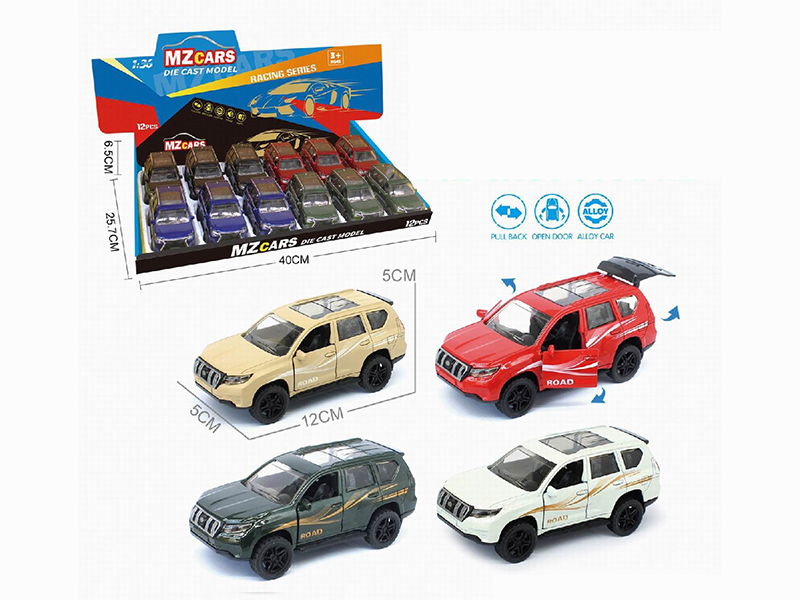 1:36 Pull Back Alloy Off-Road Vehicle(3 Doors Can Open) 12pcs