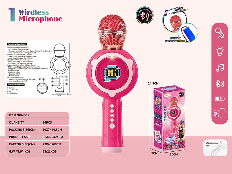 Bluetooth Microphone With Lights, Music