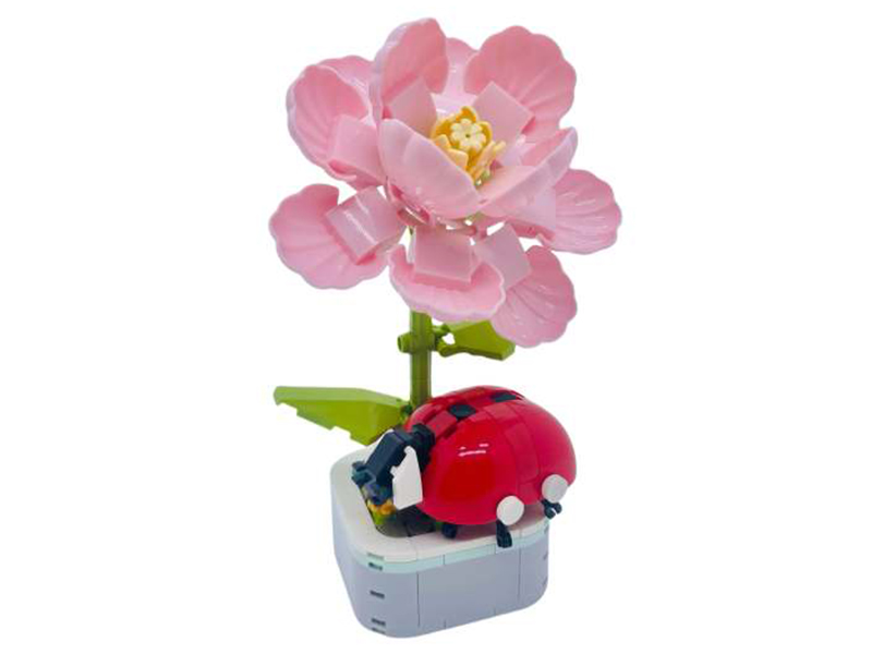 Ladybug Hibiscus Potted Plant Small Particle Building Blocks