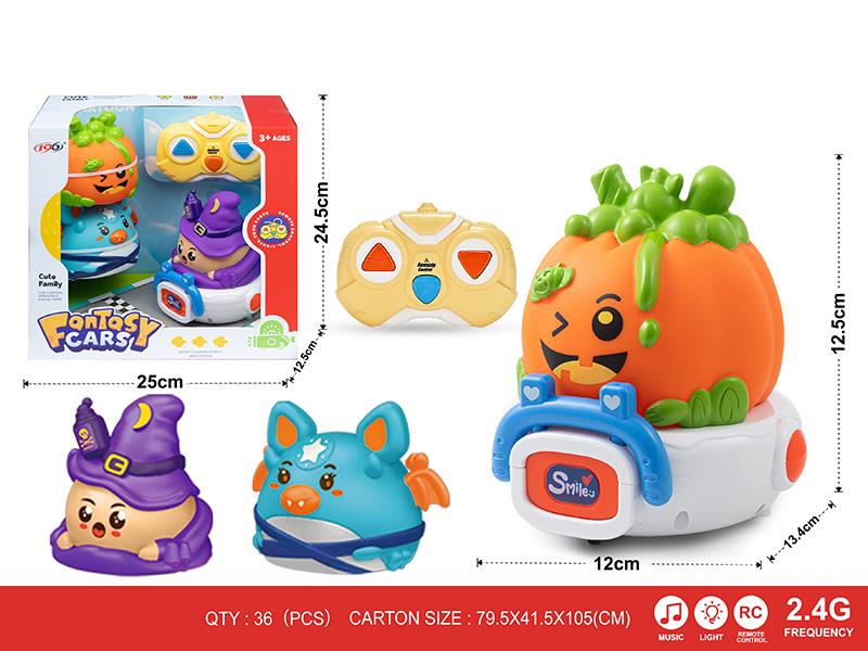 2.4G 3-Channel Remote Control Halloween Series Vinyl Car(With Lights And Music)1 Changing 3