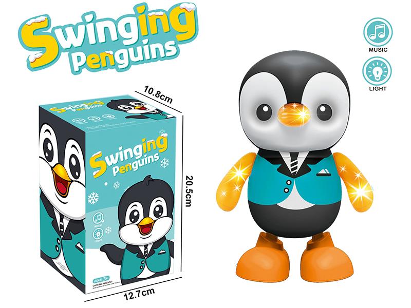 Walking And Dancing Penguin With Lights And Music