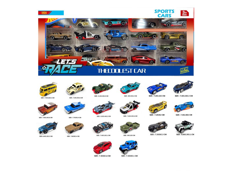 20 Pieces Of 1:64 Alloy Car