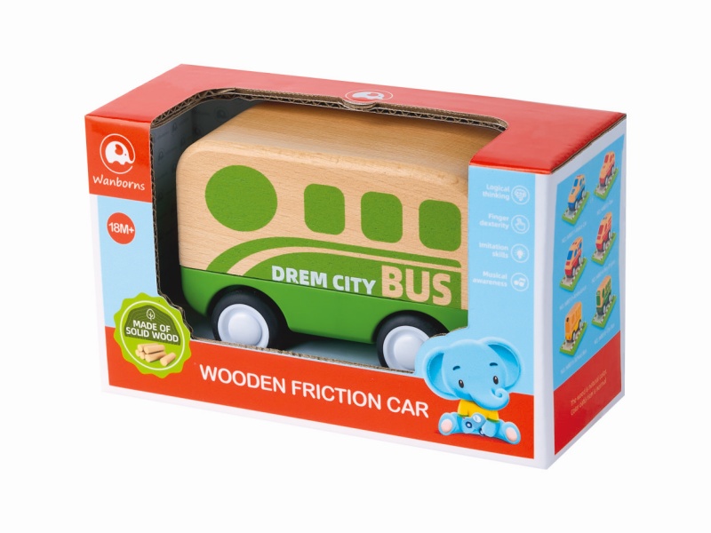 Wooden Mini Bus With Music And Lights