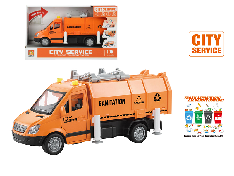 1:16 Friction Sanitation Truck(With Light And Sound)