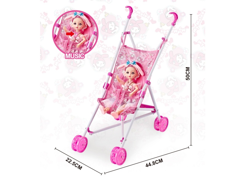 Pink Plastic Car (Melody) With 12-Inch Girls' Music