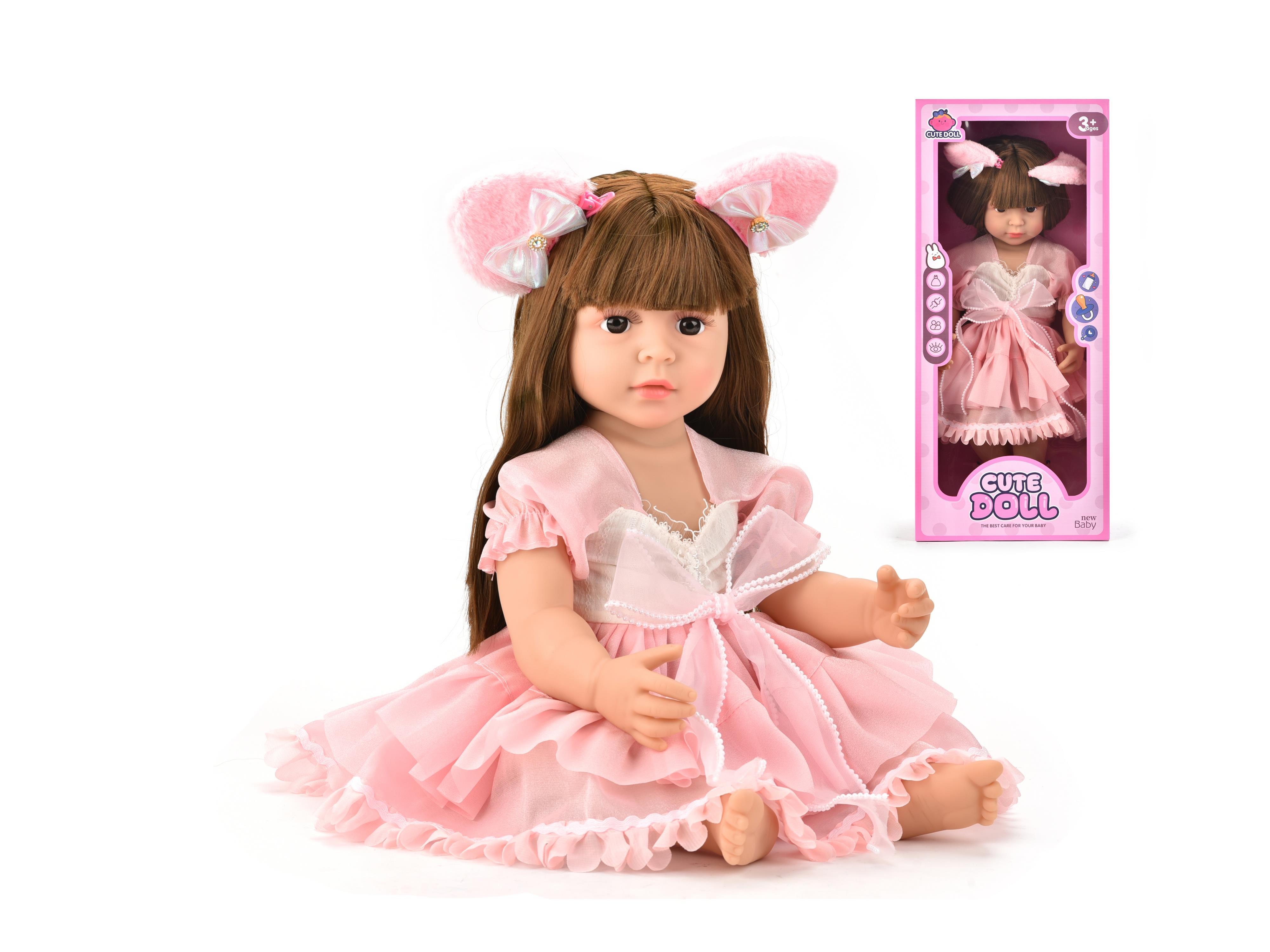 60Cm Reborn Doll, 22-Inch Simulated Baby, Soft Rubber, Fully Lined