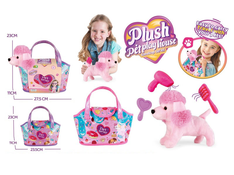 Plush Princess Dog Embroidered Handbag