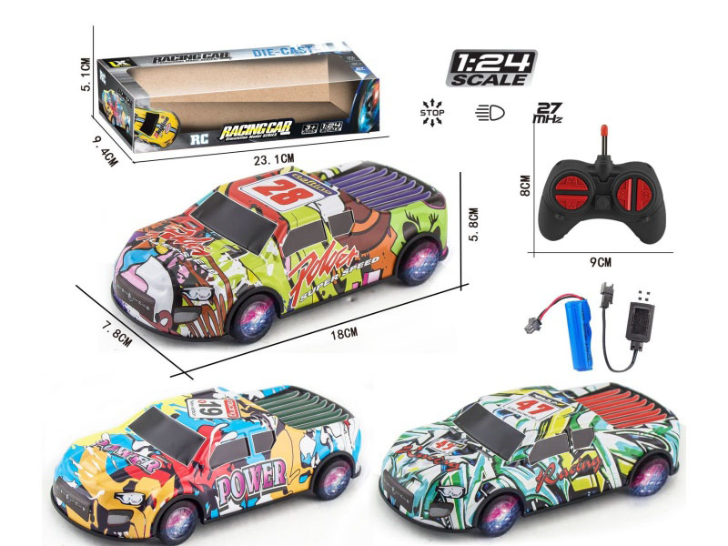 27-Channel 1:24 Four-Way Racing Car Alloy Remote Control With Lights