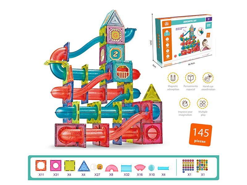 7.5cm Track  Roll Ball  Magnetism Building Blocks 145PCS