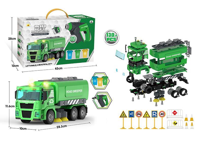 DIY Assembly Friction Acoustooptic Road Sweeper(With Electric Acoustooptic Screwdriver)130PCS