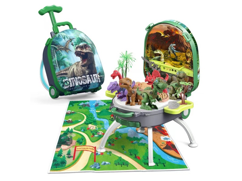 4-In-1 Portable Alloy Backpack Set With Handle Dinosaur Scene (Randomly Disassemble 2 Dinosaurs)