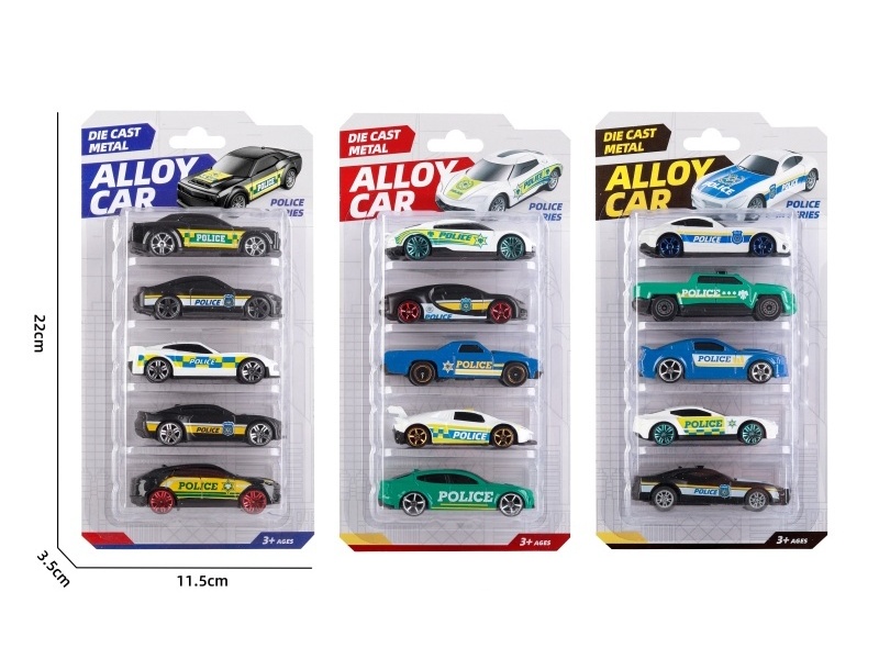 1:64 Sliding Alloy Police Car (3 Models Mixed)