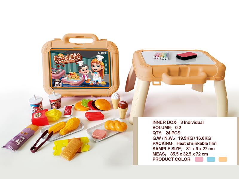 Western Food Toys Writing Board 2 In 1 Portable Storage Case