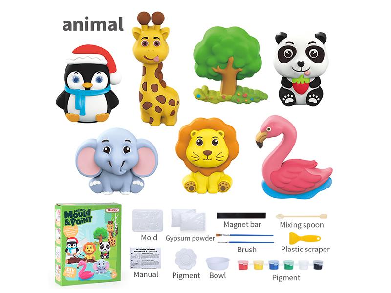 DIY Animal Plaster Mould Color Drawing Toy