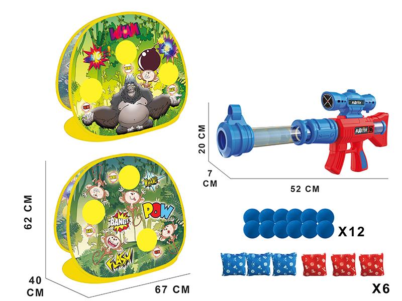 Bean Bag Throwing Shooting Gun Double-Sided Shooting Target Set