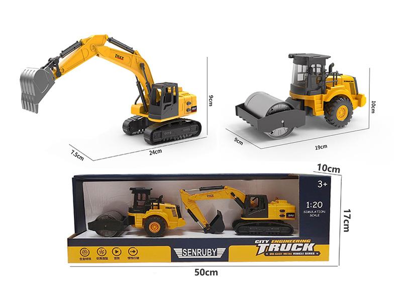 Alloy Excavator + Road Roller