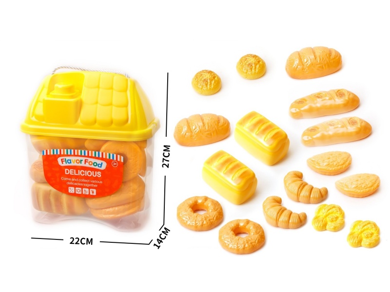 Play House Simulation Bread Storage Bucket (16Pcs)