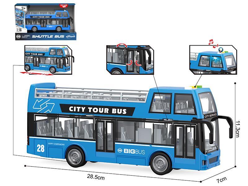 1:16 Friction Open-Top Bus(Opening Door,Light & Sound)