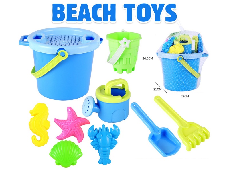 Sand Bucket Sea Animal Sand Mold Set 10pcs