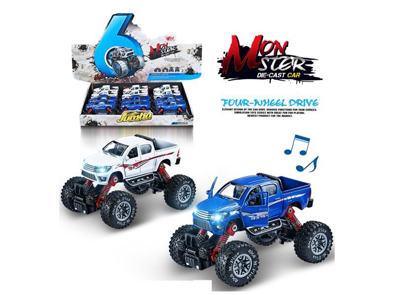 12PCS 1:30 Alloy Pull Back Simulation Climbing Wheel